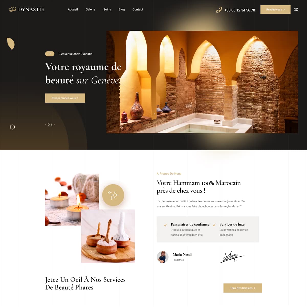 Dynastie Hammam - Design UI/UX Figma